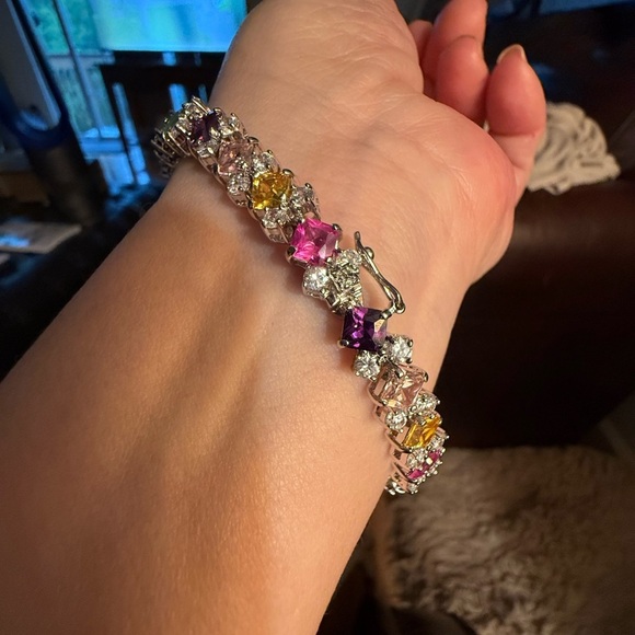 Nolan Miller glamour collection, multicolor, gemstone, tennis bracelet - Picture 4 of 6